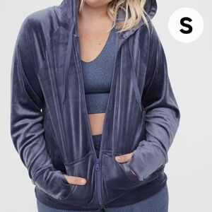 Aerie OFFLINE After Party Velour Oversized Full Zip Hoodie